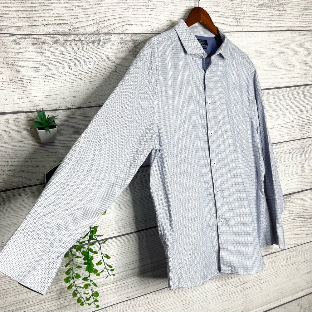 Original Penguin Light Blue Pattern Button Down S… - image 2